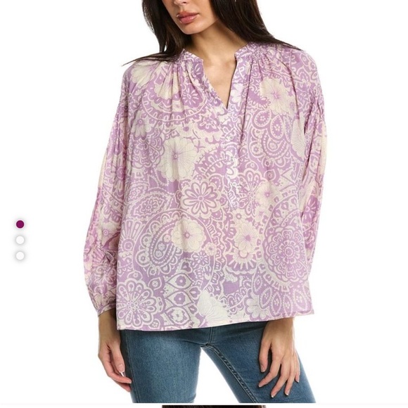 Vanessa Bruno / Nipoa Cotton purple mauve Floral Printed Blouse Size Small S - Picture 1 of 9